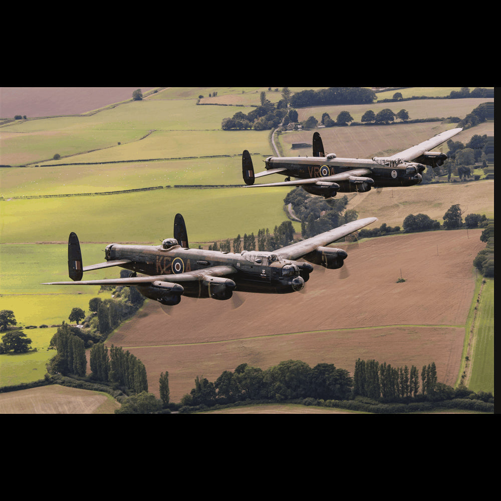 Lancaster Bombers Print 3D Wall Art - 2 Lancaster Bombers Print