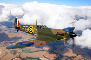 Spitfire with Battle of Britain Livery- Aluminium Print